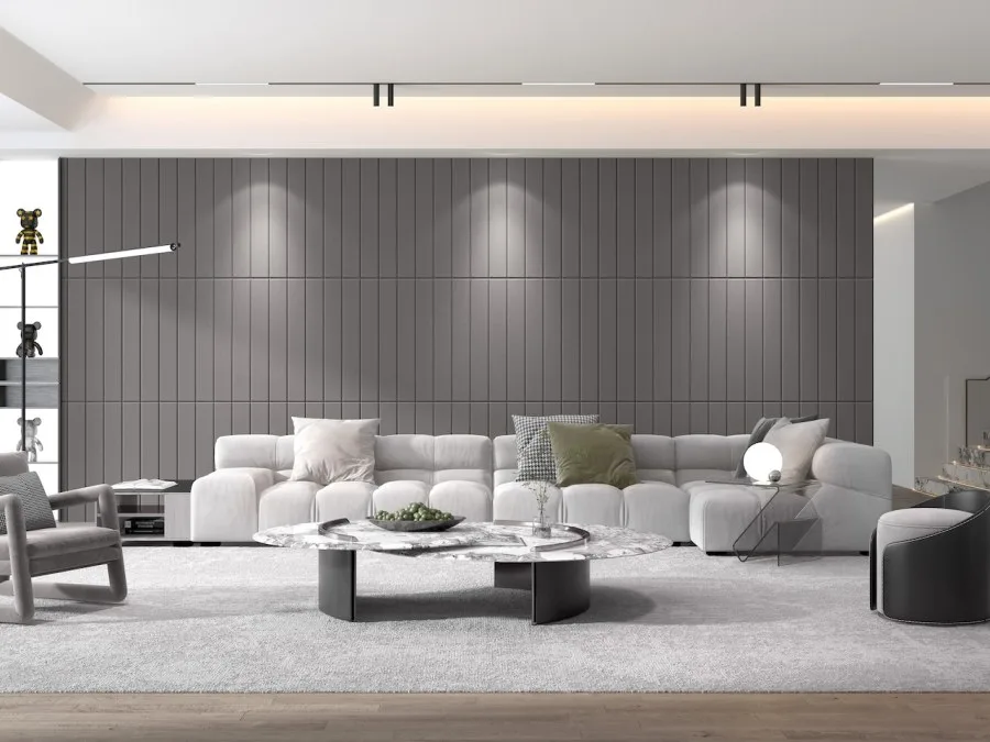 Samoljepljiva 3D dekoracija za zid sivi baršun Samoljepljiva 3D dekoracija za zid sivi baršun